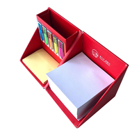 Boîte de bloc-notes mémo en papier kraft carré pliable personnalisée avec impression promotionnelle, avec porte-stylo
