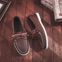 Mocassins Gommino en cuir véritable marron naturel faits à la main, style barefoot, à plateforme plate, populaires sur le marché jamaïcain