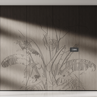 Panneau mural 3D gaufré motif feuille de bananier, imperméable et résistant aux rayures, pour chambre à coucher, fond TV et usage commercial