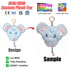 Portachiavi Personalizzabili con Animali Carini, Piccoli Topolini Kawaii in Peluche, Giocattoli in Cotone PP, Produzione all'Ingrosso OEM ODM - Product Image 1