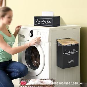Lint <b>Bin</b> <b>Storage</b> Box Rectangle <b>Wall</b> <b>Mounted</b> Punch Free For Laundry Room Clothing Organizer - Product Image 4