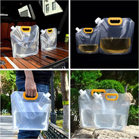 Poche souple pliable portable à bec verseur de grande capacité (3,5 litres/gallon) pour le stockage de liquides (huile, bière, jus, boissons) et aliments, avec impression hélio