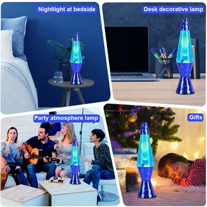 Xuyên biên giới dầu ngủ Quà Tặng đèn phòng ngủ tùy chỉnh đèn bàn 15 inch mạ điện sứ màu xanh kim loại bóng đèn Dung Nham Trắng - Product Image 5