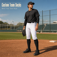 Chaussettes de baseball personnalisées avec bordures élastiques, maille respirante, semelle rembourrée, uniforme de sport d'équipe