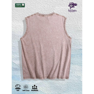 Summer Vibes Impreso Chaleco lavado US Local Warehouse 3 colores Algodón Transpirable T - Product Image 2