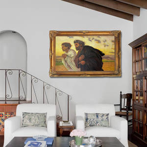 カスタムサイズ ゴールデン・ダスク背景 油絵複製画 人物画 聖典風 手描き キャンバス画 - Product Image 4