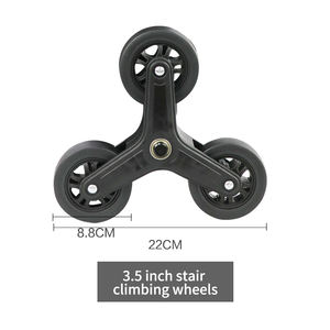 عجلة تسلق الدرج By06-C مقاس 3 بوصات مع فرامل، عجلة دوارة <span class=keywords><strong>2</strong></span> بوصة، ملحقات العجلات - Product Image 3