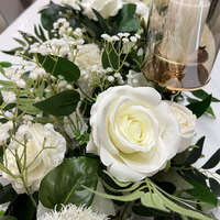 Chemin de table personnalisé en fleurs artificielles, décoration de mariage, chemin de table vert de luxe pour salle à manger, chemin de table fleuri