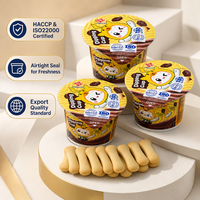 Pot de 15g pour mini-biscuits à tremper, double compartiment, avec pâte de cacao et bâtonnets de biscuit, vente en gros, OEM, directement de l'usine