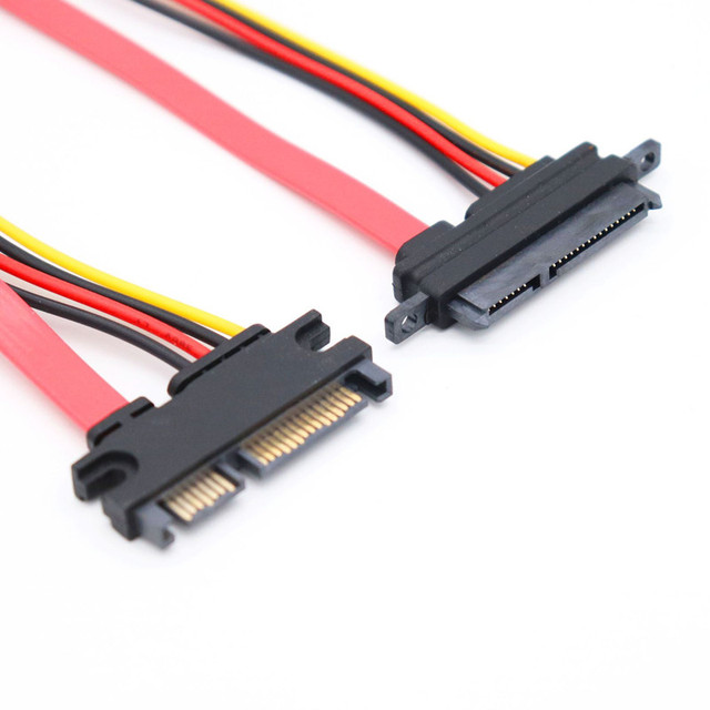 Hot Sell Male to Female SATA III 3.0 7+15 22 Pin Data Power Extension Cable for SATA Hard Disk and SATA Optical Drive