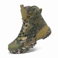 Bottes tactiques pour hommes, imperméables, résistantes à l'usure, antidérapantes, mi-mollet, à lacets, été/hiver, en caoutchouc et maille