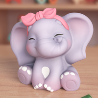 DM1106 Moule à bougie éléphant 3D mignon pour aromathérapie, moule en silicone pour résine, ornements en plâtre faits à la main en forme de petits animaux pour la décoration intérieure