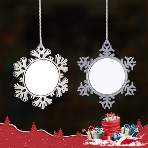 Weihnachtsbaum-Hängeschneeflocke Weihnachtsdekoration Personalisierter UV-Druck Handgefertigte Metall-Weihnachtsornamente Umweltfreundlich - Product Image 5