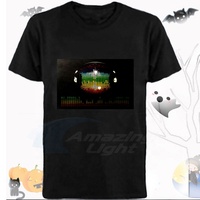LED T Shirt ses aktif kızdırma gömlek Light up ekolayzır giysi parti hediyeler LED aydınlatma T-shirt KTV barlar kostüm