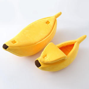 Y Bananenvormig Huisdierenbed-Warm Kat-En Hondenhuis Met Pluche Voering, Leuke Fruitontwerp Thermische Grot Voor Kleine Dieren Binnenshuis - Product Image 3