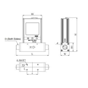 Débitmètre de masse de gaz en plastique haute précision RKS RMF5000 (1,5+0,5FS)% avec sortie 4-20mA RS485 IP40 OEM Shanghai 0-10g/ms - Product Image 5