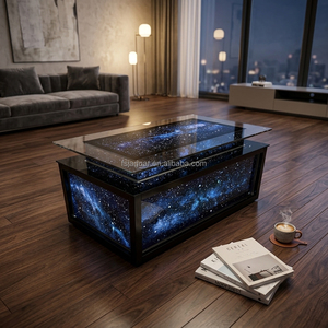 Mesa de Bar con Luz Epoxi Luminosa Multicolor Nebula, Estructura Metálica Resistente, Diseño de Estrellas, para Uso Comercial en Hoteles, Sótanos y Clubs - Product Image 6