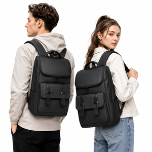 Mochila Feminina Vintage Estilo Britânico para Laptop de 15,6 Polegadas, Mochila Escolar Resistente à Água com Trava Antifurto - Product Image 1