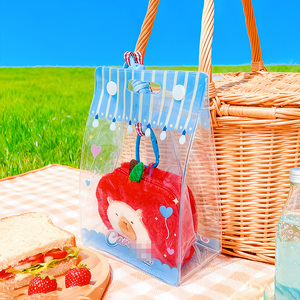 Sac cadeau cosmétique en PVC transparent avec fermeture éclair, impression décalée, emballage biodégradable, mini organisateur de rangement et bouton - Product Image 4