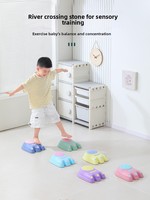 Nouveau design, jouets d'intégration sensorielle pour enfants, parc de trampoline à obstacles en plastique écologique pour jeux intérieurs, thème traversée de rivière