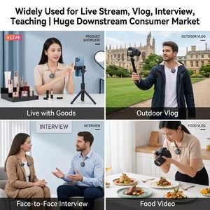 Microphone cravate sans fil avec suppression du bruit, portée de 65 pieds, batterie 20H pour TikTok, <span class=keywords><strong>YouTube</strong></span>, Vlogging, Enregistrement vidéo, Streaming - Product Image 5