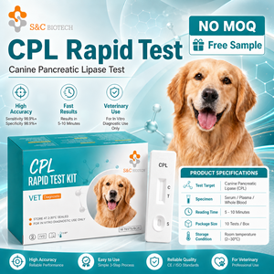 Kit de test diagnostique de la lipase pancréatique canine (<span class=keywords><strong>CPL</strong></span>) pour usage vétérinaire et soins de santé canins - Product Image 1