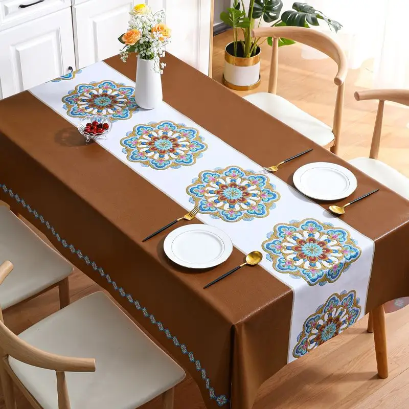 Mantel decorativo de plástico y PVC para mesa, mantel impreso para fiesta