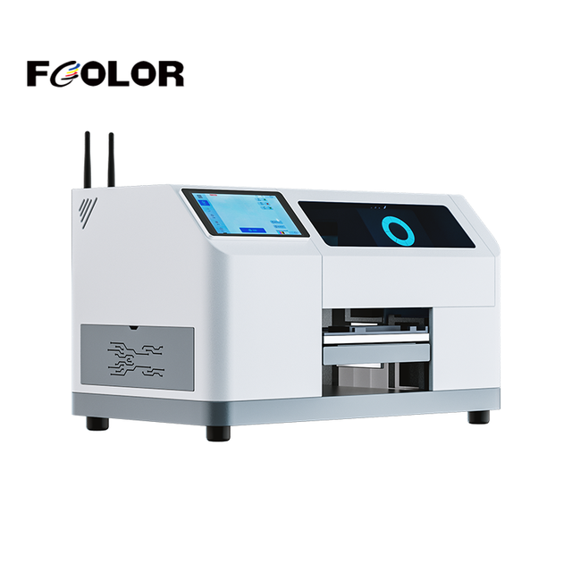 FCOLOR AI Smart A5 XP600 UV Inkjet Flatbed Printer Mobile App Controlled for Small Id Card Phone Covers Badge Bottle UV Printer