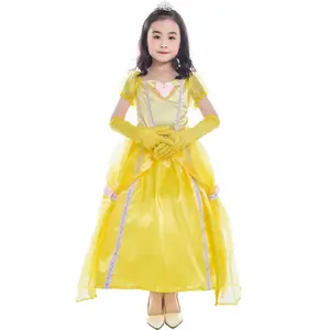 BAIGE enfants Halloween mignon jaune princesse robe Costume Helloween Cosplay Costumes pour les filles