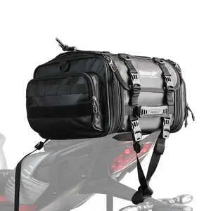 Rhinowalk 19-26L Deluxe Cruiser Tail Bag Motorcycle Tail Trunk Luggage Motorbike Large Capacity Touring Pack for Adventure