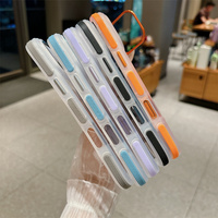 Coque de téléphone en PC transparent avec support d'objectif métallique pliable pour iPhone 14 13 12 17 18 Pro Max 15 16 Plus, compatible avec la charge magnétique et cadre antidérapant