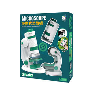 Xueyouma – Microscope à Zoom 60x-180x, jouet éducatif pour enfants, ensemble de cadeaux pour expériences scientifiques, modèle en plastique alimenté par batterie - Product Image 1