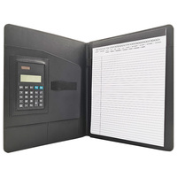 Carpeta de Archivos de Cuero PU A4 con Logotipo Personalizado Modernqiu con Calculadora para Uso de Oficina