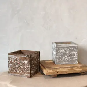 Garden Decorative <strong>square</strong> <strong>Wooden</strong> <strong>Planter</strong> Flower Pots Wood Pot <strong>Planter</strong> - Product Image 1