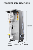 Machine automatique de remplissage d'eau pure en sachets préformés, avec moteur PLC, haute précision, pour sachets et bouteilles de 500 ml, pompe et surveillance à distance