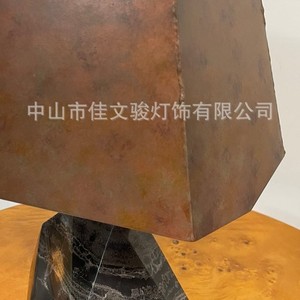 Postmodern Retro Marble Table Lamp With Stainless Steel Shade Led <b>Light</b> For Home Decor - Product Image 4
