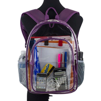 Tas Ransel Transparan Gradien Ringan dan Stylish dengan Tali Serut untuk Anak Perempuan, Sekolah, Olahraga, Liburan, Gym, Set Tas Selempang