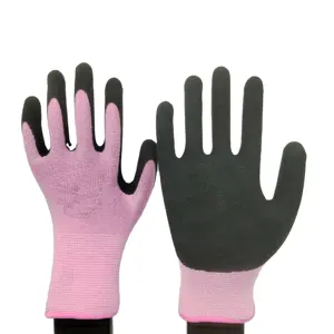 Garden Nylon Polyester Liner Latex Foam Soft Wear Safety Industrial Work Working Labour Protection Gloves