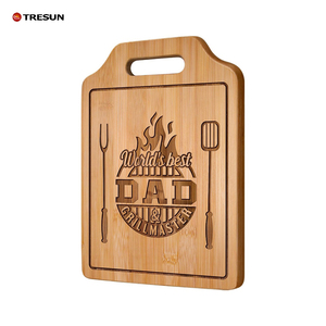 Planche à découper en bambou et bois gravée au laser, forme irrégulière, personnalisable, compatible lave-vaisselle, épaisseur 1,5 cm, en stock - Product Image 1