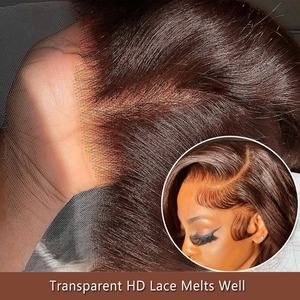 13x6 Straight Indian Hair Glueless Full Transparent Lace Front <b>Wig</b> Human Hair,cuticle Aligned hd Lace W' <b>Wigs</b> for <b>Black</b> Women, - Product Image 5