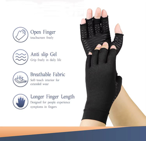 Hot Sale Half-Finger Fitness Copper <strong>Gloves</strong> Non-Slip Outdoor <strong>Tunnel</strong> Arthritis <strong>Carpal</strong> Compression <strong>Gloves</strong> - Product Image 5