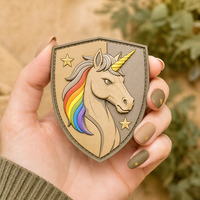 Patchs décoratifs en silicone et PVC souple, motifs animaux variés, à scratch, tendance, pour un style au niveau supérieur, licorne