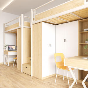 Dormitorio in legno letti <span class=keywords><strong>con</strong></span> tavoli di scrittura armadi di stoccaggio armadi per camera da <span class=keywords><strong>letto</strong></span> alberghi scuola gara progetti - Product Image 2