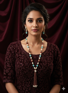 Antique <b>Jewellery</b> High <b>Gold</b> Polish Long Mala <b>Set</b> Designer Party Wear Fancy Traditional Necklace <b>Set</b> for Women - Product Image 2