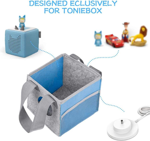 Accessoires Toniebox, panier de rangement pliable en tissu avec poignée pour figurines Tonie, bleu, 2 ans et plus, écologique - Product Image 4
