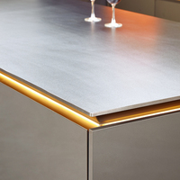 CASALANDER Armoire de rangement murale de cuisine moderne et luxueuse en aluminium et en verre Ensemble de cuisine modulaire en acier inoxydable entier