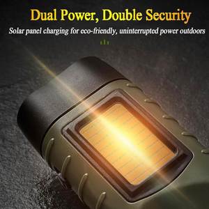 Multi-functional Solar Powered Hand Crank <b>Rechargeable</b> Flashlight Power Bank Output IP65 Rated <b>LED</b> <b>Light</b> Source <b>Rechargeable</b> - Product Image 3