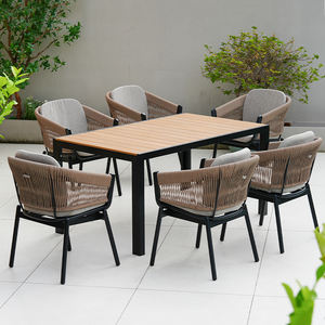 Set Meja dan Kursi Makan Luar Ruangan Anti Air dari Aluminium untuk Taman, Restoran, dan Patio - Product Image 2