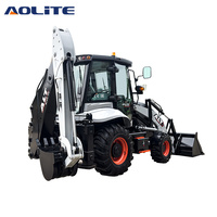 Chargeuse-pelleteuse compacte articulée AOLITE BL90 de 2,5 tonnes, équipement de construction, machinerie à 4 roues motrices, chargeuse-pelleteuse avant-arrière pour exploitation agricole, directement de l'usine.
