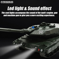 1:30 ölçekli rc ordu tankı askeri model seti oyuncak çocuklar için led ışık ses ile